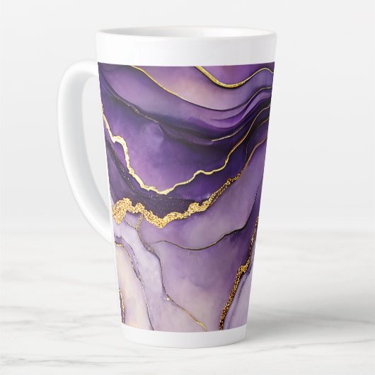 Encre d'alcool violet unique Grande Mug en latte c (Angle gauche)
