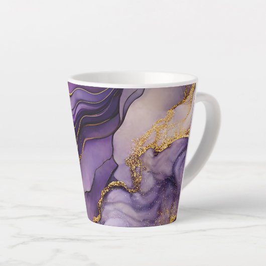 Encre d'alcool violet unique Petite Mug en latte c (Angle droit)