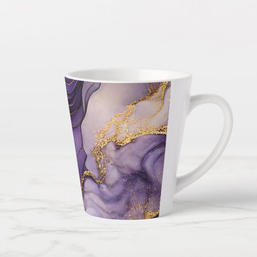 Encre d'alcool violet unique Petite Mug en latte c (Droite)