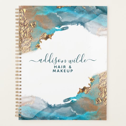 Encre D'Aquarelle Liquide D'Art Moderne Bleu Et Or (Devant)