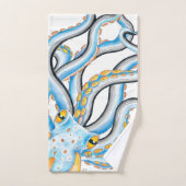 Encre de pieuvre funky Bleu orange (Serviette à main)