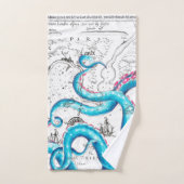 Encre de Tentacles bleu rose (Serviette à main)