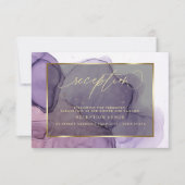 Encre Élégante Rose Prune  Invitation de Réception (Devant)