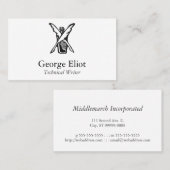 Encre et cannette de la carte de l'auteur (Devant / Derrière)