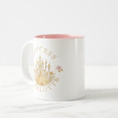 encre et Gold Princess Castle Mug - Personnalisé (Devant gauche)