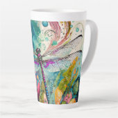Encre et stylo Aquarelle Dragonfly Latte Mug (Angle droit)
