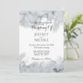 Encre grise Élégante Faire-part de mariage moderne (Debout devant)