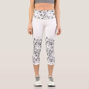 Encre noire blanche Yoga Capri Leggings