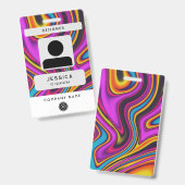 encre ondulée et fluide moderne et colorée badge d (Avant & arrière)