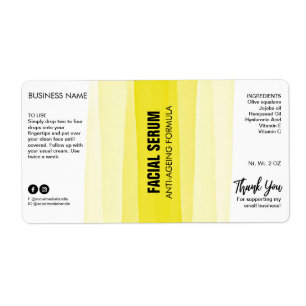 Encre rayée Yellow Dropper Étiquettes de sérum bou