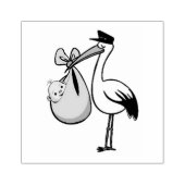 Encreurs Tampons en bois/Stork avec bébé (Impression)
