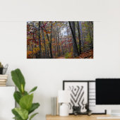 Encroaching Fog on Autumn Forest Trail Poster (Bureau à domicile)