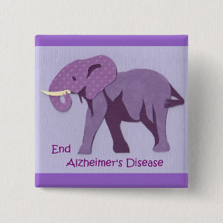 End Alzheimer Vierkante Button 5,1 Cm