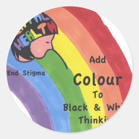 End Mental Health Stigma Ronde Sticker (Voorkant)