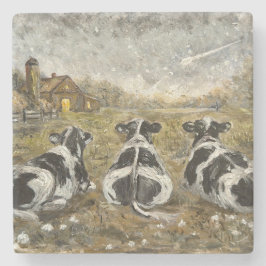 End of Day Cows Whimsical Farmhouse Cow Vintage Stenen Onderzetter