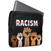 End Racisme Multi-Shade Fists Electronics Bag Laptop Sleeve (Voorkant Rechts)