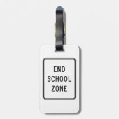 End School Zone Traffic Sign Bagagelabel (Achterkant verticaal)