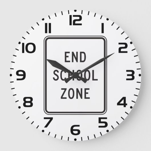 End School Zone Traffic Sign Grote Klok (Voorkant)