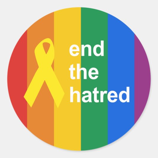 end the hatred ronde sticker (Voorkant)