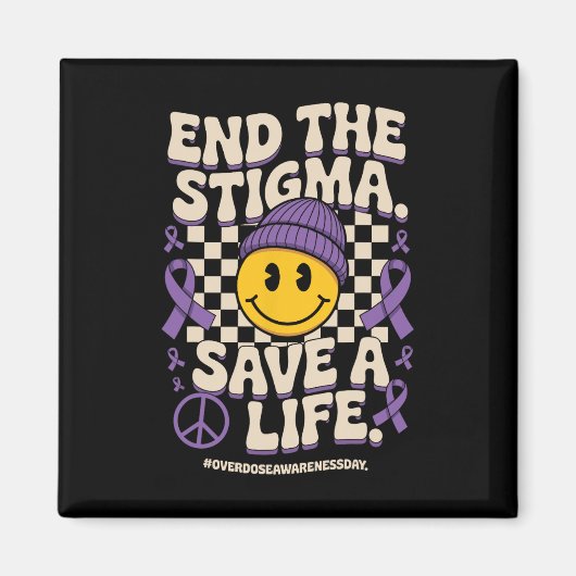 End The Stigma Save A Life Groovy Overdose Awarene Magneet (Voorkant)