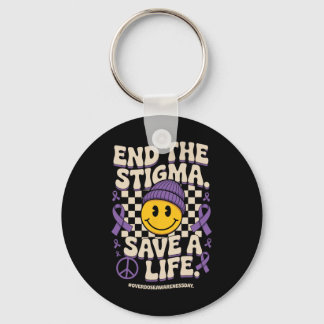 End The Stigma Save A Life Groovy Overdose Awarene Sleutelhanger