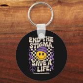 End The Stigma Save A Life Groovy Overdose Awarene Sleutelhanger (Voorkant)