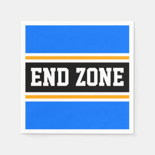 END ZONE Fun Helder Blauw Zwart Geel Strepen Servet