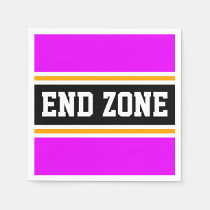 END ZONE Fun Helder Roze Zwart Geel Strepen Servet