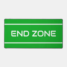 END ZONE Modern White Text Stripes On Bright Green