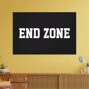 END ZONE Pret Functie American Football Tekst Op K Canvas Afdruk