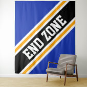 END ZONE Royal Blue Yellow Black Slant Stripes Wandkleed (In situ)