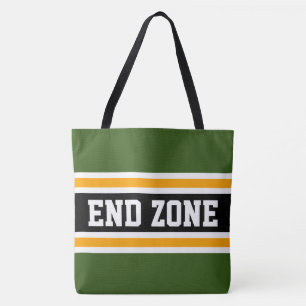 END ZONE Sportief bosgroen oranje zwart gestreept Draagtas