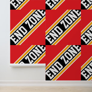 END ZONE Tiled Fun Helder Rood Geel Zwart Strepen Behang