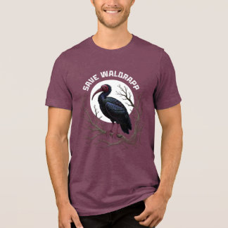 Endangered birds: waldrapp or nortern bald ibis Tri-Blend shirt