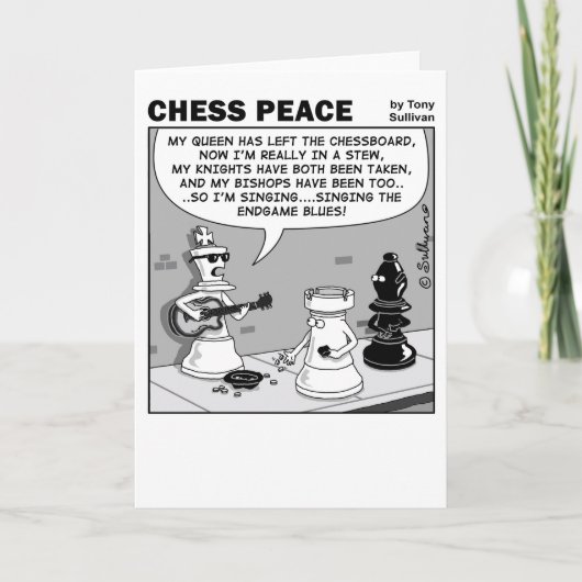 Endgame blues Chess Peace cartoon Kaart (Voorkant)