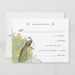 Endive de lagune d'oiseaux vintage Damask RSVP de