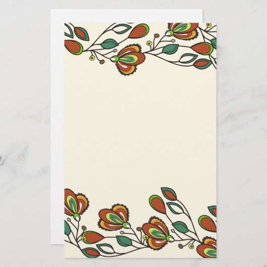 endless pattern with flowers briefpapier (Voorkant / Achterkant)