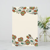 endless pattern with flowers briefpapier (Staand voorkant)