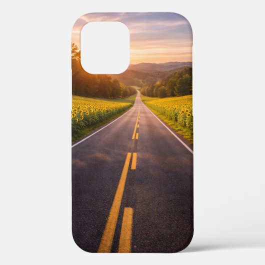 Endless Road Through Desert Landscape Phone Case (Achterkant)