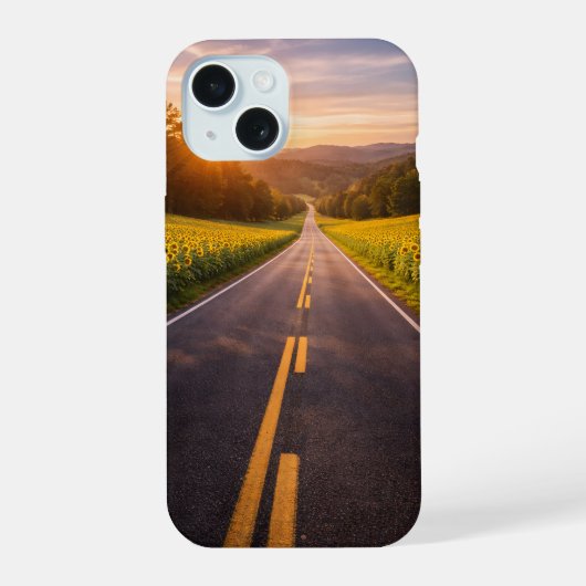 Endless Road Through Desert Landscape Phone Case (Verso)