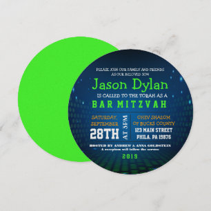ENDLESS VIDEO GAMING Bar Mitzvah Round Invitation Kaart