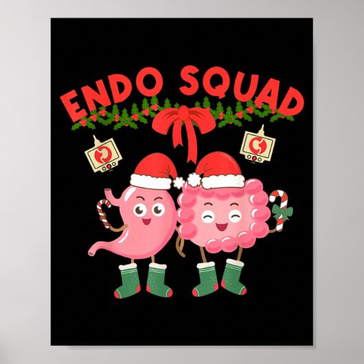 Endo Squad Nurse Stomach Santa Hat Endoscopy Tech  Poster (Voorkant)