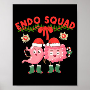 Endo Squad Verpleegster Maag Kerstman Hoed Endosco Poster