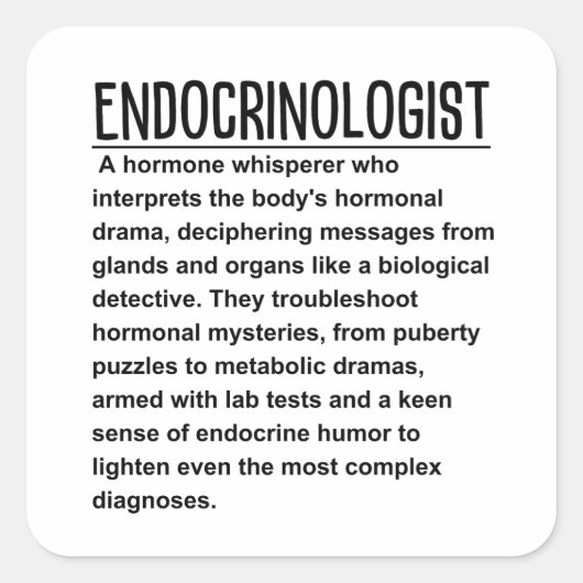 Endocrinoloog Vierkante Sticker (Voorkant)