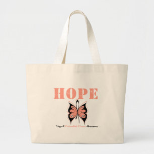 Endometriale kanker Hope Butterfly Grote Tote Bag
