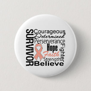 Endometriale kanker Overlevende collage Ronde Button 5,7 Cm