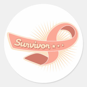Endometriale kanker Survivor Ribbon Ronde Sticker
