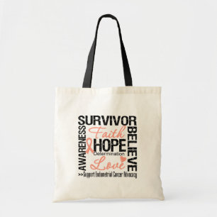 Endometriale kanker Survivors Motto Tote Bag