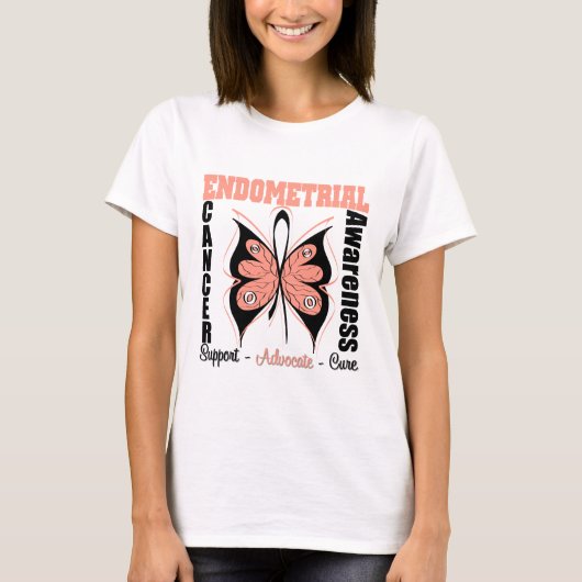 Endometrieke bewustmakingsvlinder t-shirt (Voorkant)
