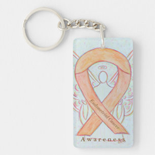 Endometrieke kanker Awareness Ribbon Sleutelhanger